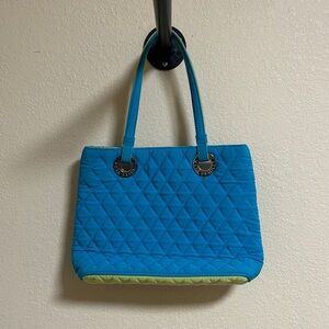 Vera Bradley Blue and Green Quilted Tote Bag